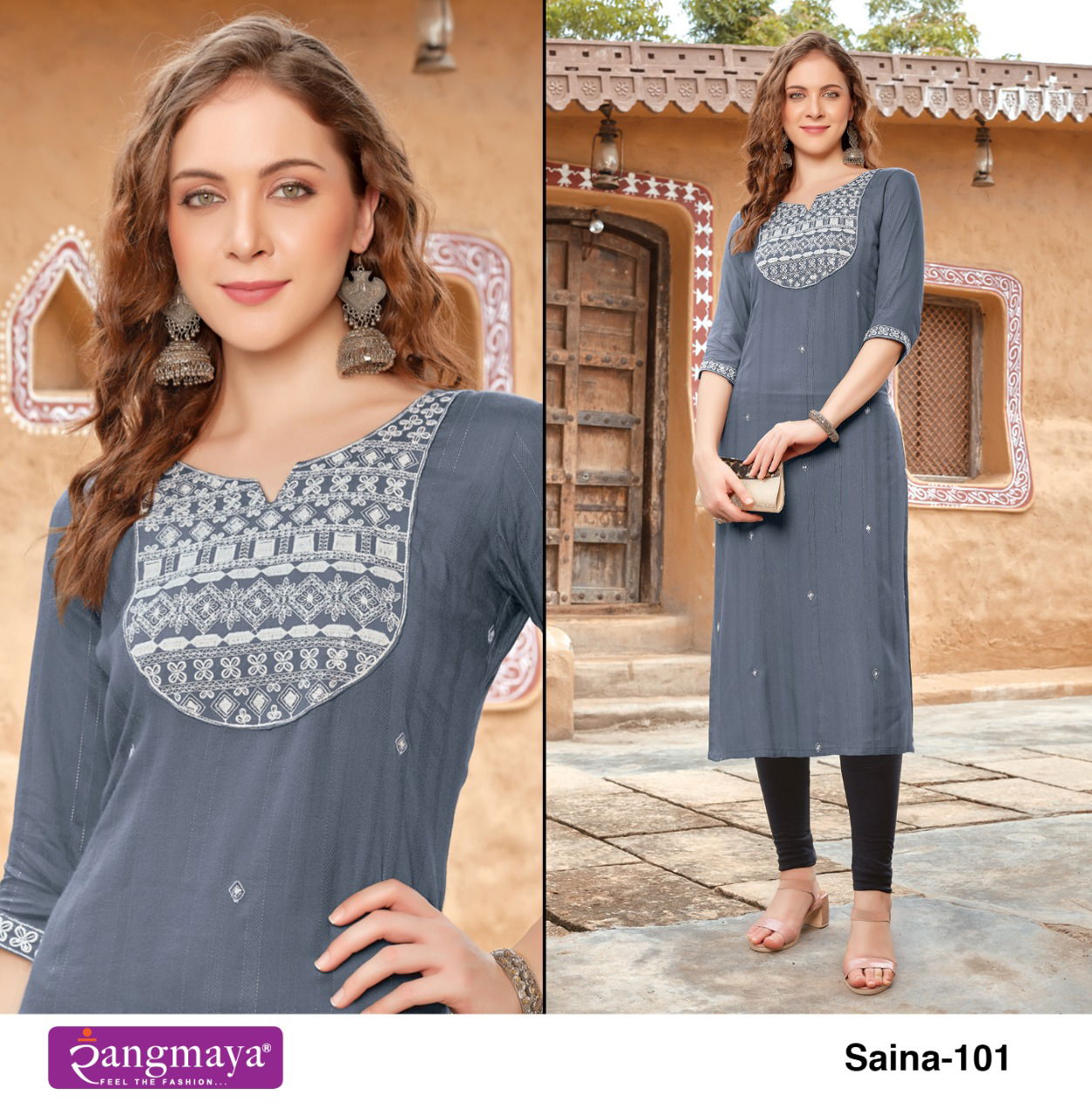 Saina By Rangmaya 101-106 Designer Kurtis Catalog